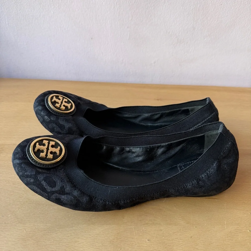 Tory Burch Black Cheetah Flats